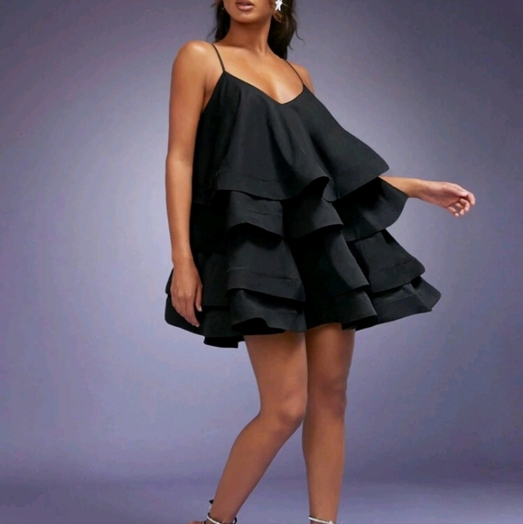 Layered Exaggerated Ruffle Dress - Picture 1 of 4